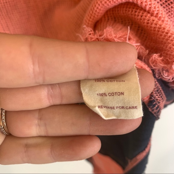 We The Free Chunky Diagonal Stripe Top Orange Grey - Picture 7 of 14